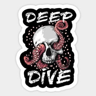 Scuba Diver Skull Octopus Sticker